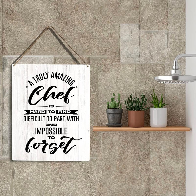 YCYD Chef's Wooden Hanging Sign - Truly Amazing Chef Gifts for Him, Her & Culinary Students - 8 x 10 Inches - Image 5
